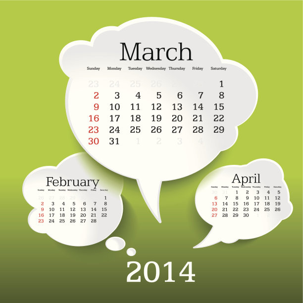 2014年3月泡沫演讲日历图片下载