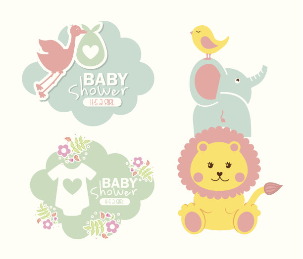 一张关于婴儿送礼会的请帖图片下载