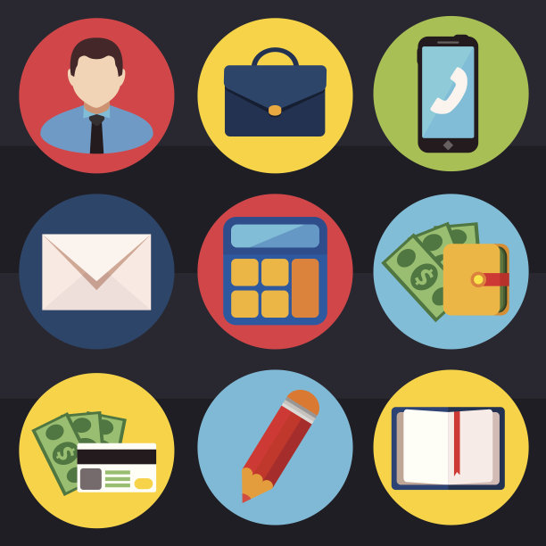 用于Web和移动应用程序的平面图标。图片下载