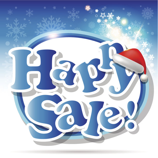 快乐的销售冬季卡片或背景。矢量艺术图片下载