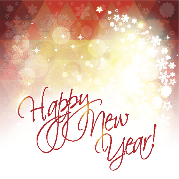 新年贺卡或背景有雪花和星星。图片下载