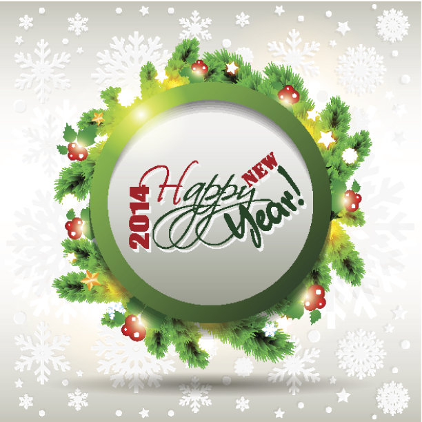 贺卡或以雪花为背景，树上缀满星星。图片下载