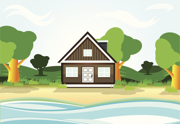 海滩上的家图片下载