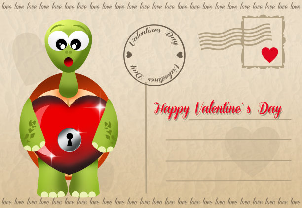 有趣的情人节的明信片图片下载
