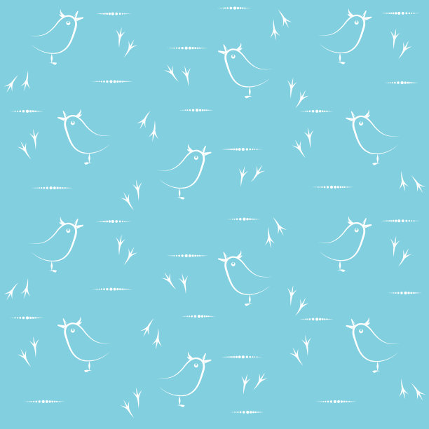 无缝图案:鸟鸣和痕迹图片下载