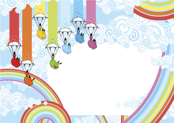 可爱的卡片与顽皮的彩虹怪物图片下载