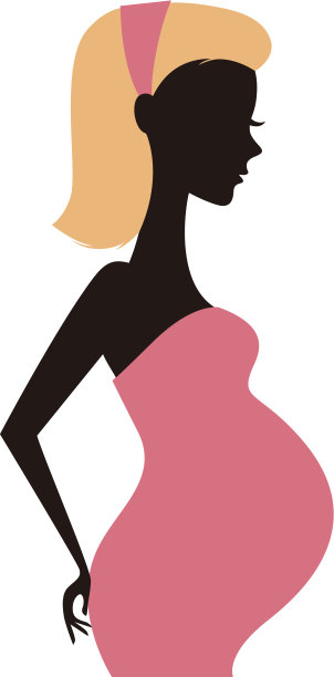 孕妇剪影孤立在白色图片下载