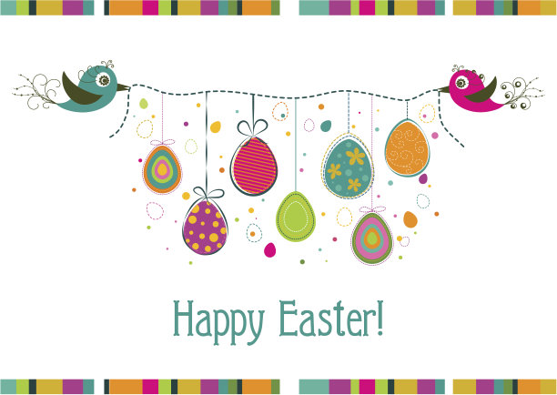 复活节贺卡模板图片下载
