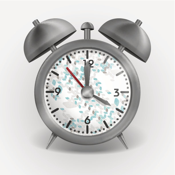 金属古典风格闹钟。素材图片