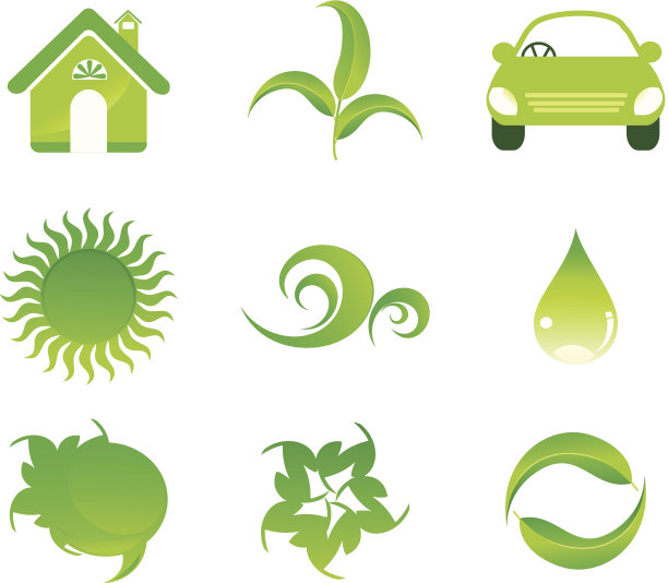 摘要绿色生态图标集图片下载