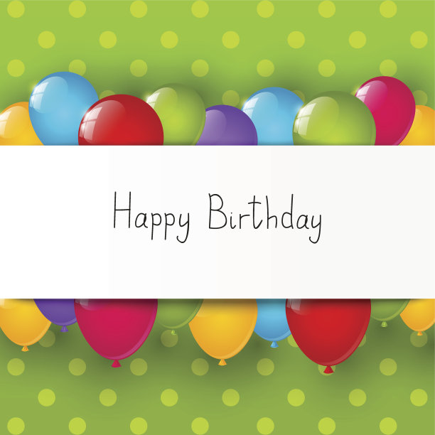 生日背景与彩色气球图片下载