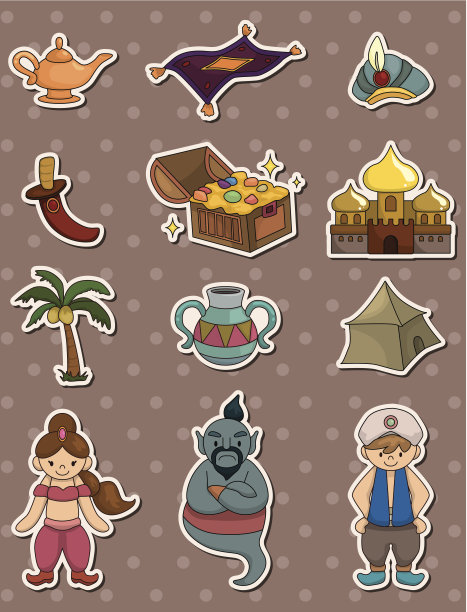 卡通阿拉丁神灯图片下载