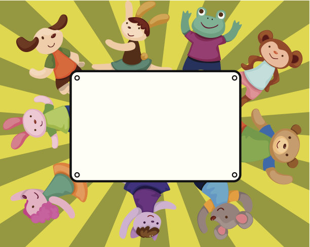 卡通动物舞者卡图片下载