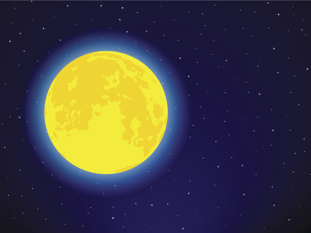 星空下的月亮素材图片