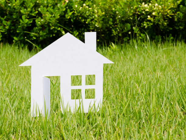 草坪上的纸屋图片下载