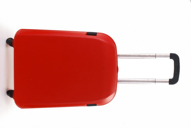 红色塑料套装孤立在白色上图片下载