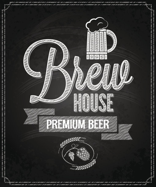 啤酒菜单设计房子黑板背景图片下载