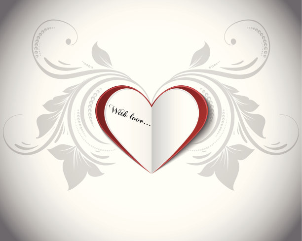 情人节的纸心用文字代替。图片下载