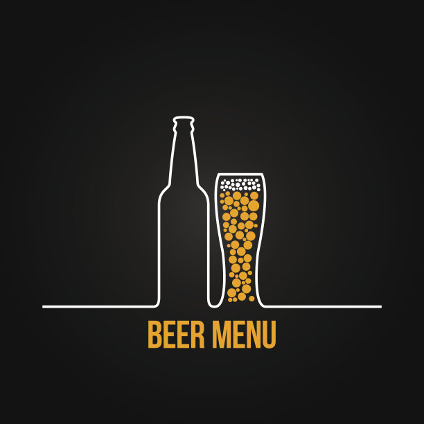 啤酒瓶玻璃设计背景图片下载