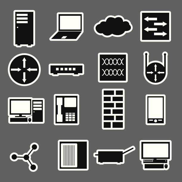 网络图标贴纸收集eps10图片下载