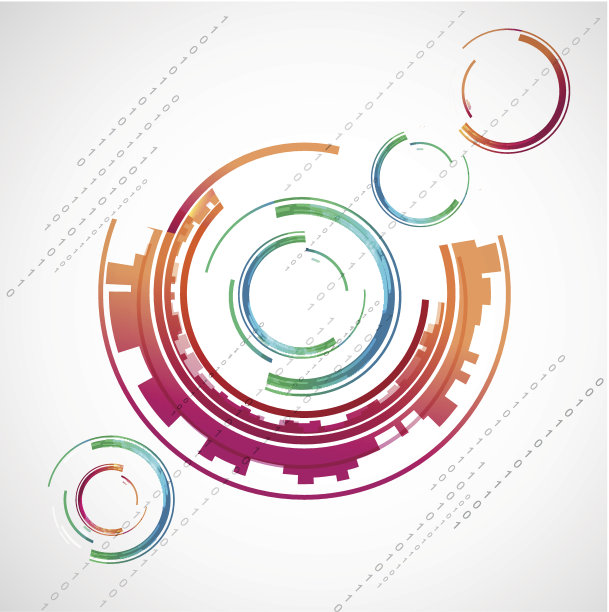 抽象色彩技术圈。向量图片下载