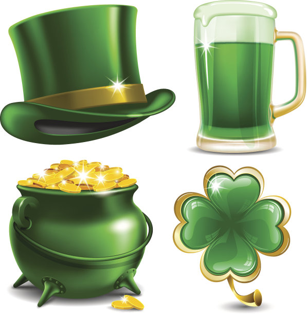 一套四插图的圣帕特里克节图片下载