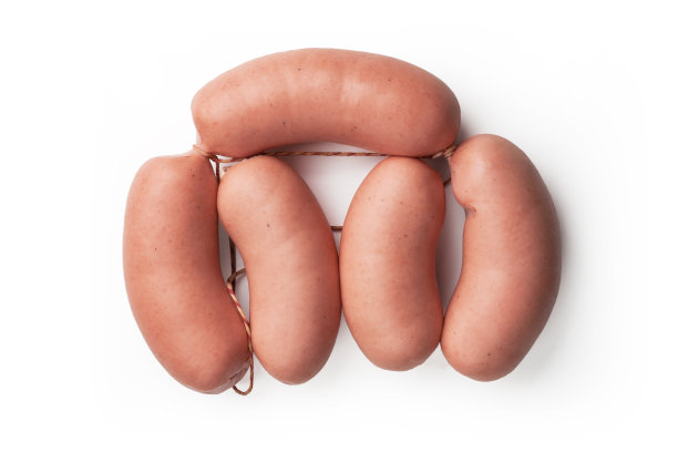 新鲜的香肠孤立在白色图片下载