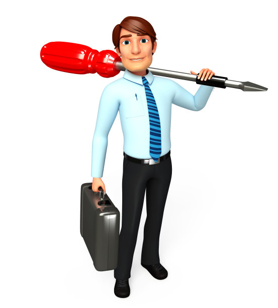 有螺丝刀的年轻服务人员图片下载