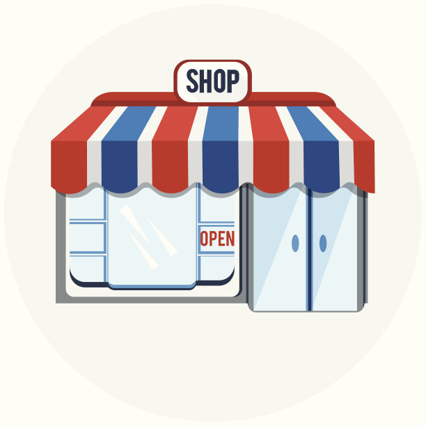 红白蓝相间的标志是一个开放的商店图片下载