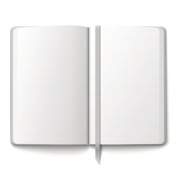 带有书签的空白抄写本模板。图片下载