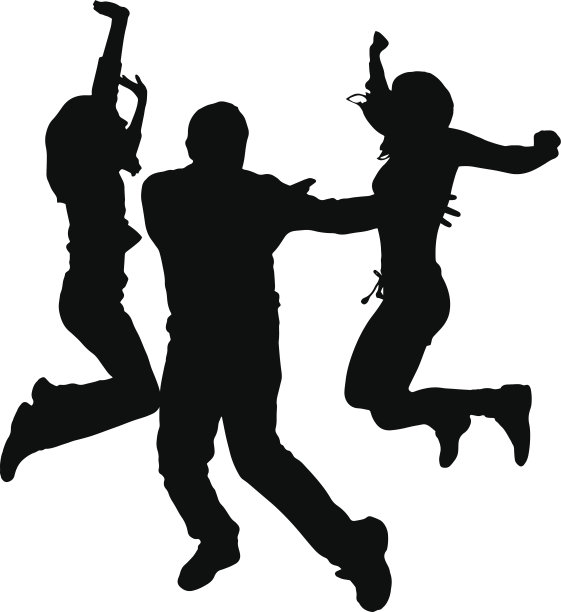 矢量剪影跳舞的人。图片下载