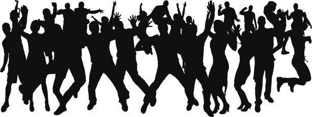 矢量剪影跳舞的人。图片下载