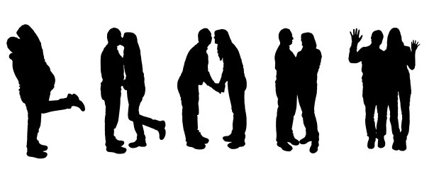 矢量插图与家庭剪影。图片下载