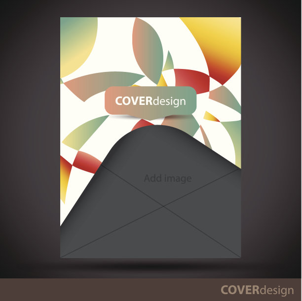 矢量宣传册，传单，封面设计模板与彩色草漆图片下载