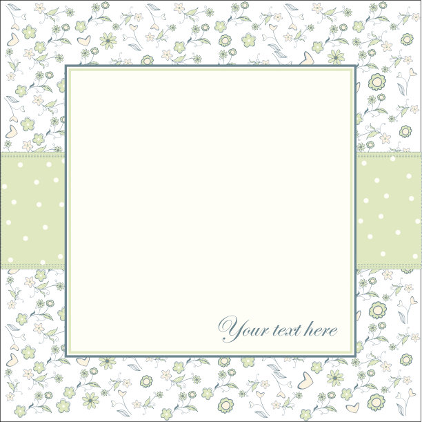 白色背景的鲜花邀请函图片下载