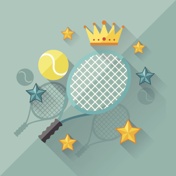 平面设计风格的网球插画概念。图片下载