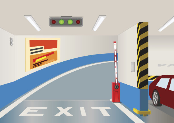 地下停车场。矢量图图片下载