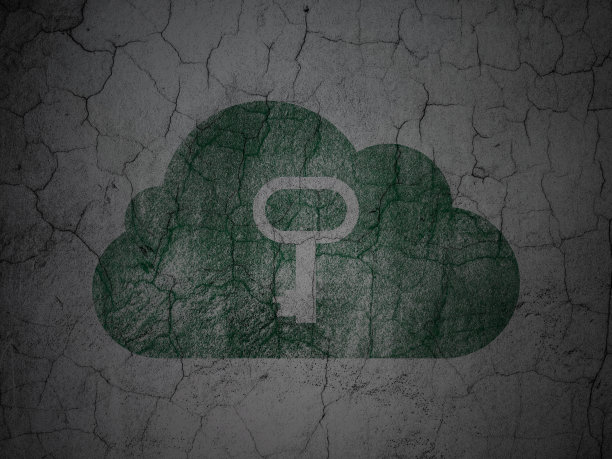 计算概念:云与关键在垃圾墙背景图片下载