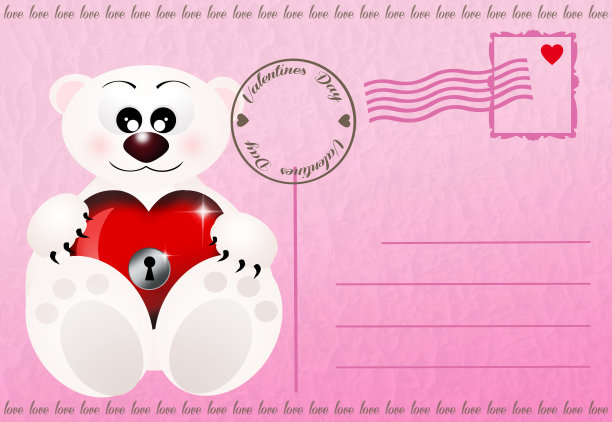 情人节的明信片图片下载