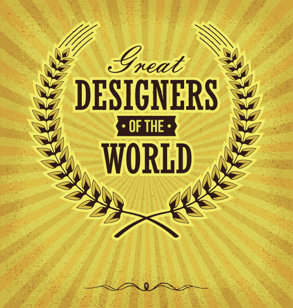 复古标签与月桂花环图片下载