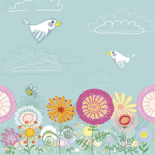 夏日鲜花草地图片下载