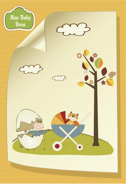 带破蛋和马车的欢迎卡图片下载