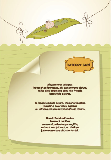 小男孩睡在豌豆里，宝宝通告卡图片下载