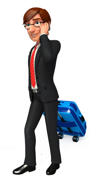 年轻的商人带着旅行袋图片下载