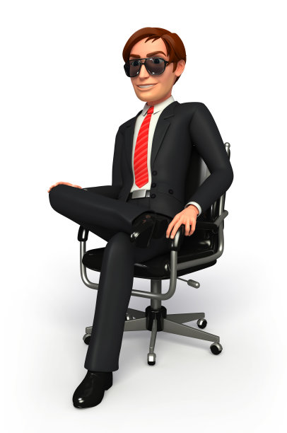 年轻的商人坐在椅子上图片下载