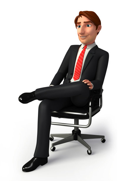 年轻的商人坐在椅子上图片下载