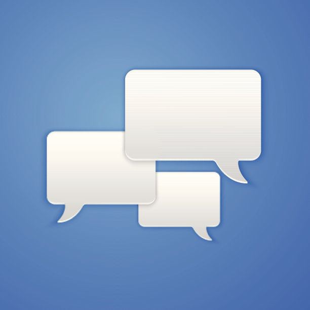 蓝色背景上的白色气泡素材图片