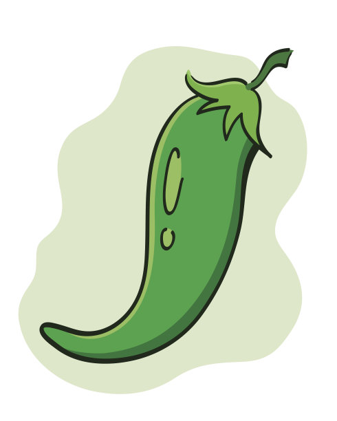 绿辣椒辣椒手绘素材图片