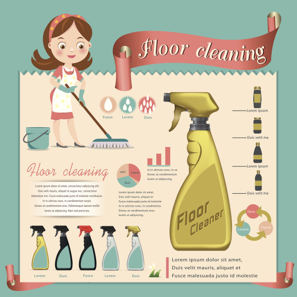 地板清洁信息图表集图片下载