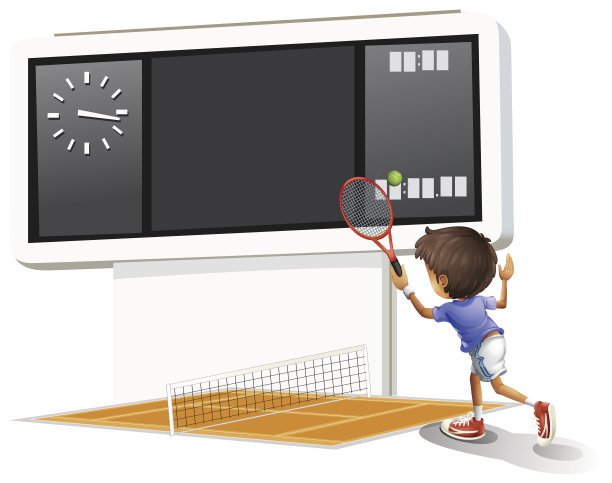 年轻的绅士在打网球图片下载